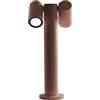 Gea luce GES1112- PALETTO IN ALLUMINIO 2 LUCI ATTACCO GU10 MARRONE IP65 H.45CM ORIENTABILE