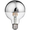 Gea luce GLA301A- LAMPADINA ATTACCO E27 GLOBO VETRO SPECCHIATO ARGENTO D.9,5CM 2700K 1521LM 12W