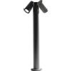 Gea luce GES1123- PALETTO IN ALLUMINIO 2 LUCI ATTACCO GU10 ANTRACITE IP65 H.70CM ORIENTABILE
