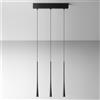 Gea luce DAFNE S/3P - LAMPADARIO A SOSPENSIONE LINEARE 3 LUCI LED 3000K 612LM 16,5W NERO