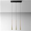 Gea luce DAFNE S/3P - LAMPADARIO A SOSPENSIONE LINEARE 3 LUCI LED 3000K 612LM 16,5W ORO