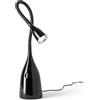Gea luce GLS022- LAMPADA DA TAVOLO NERO LUCIDO FLESSIBILE CON BRACCIO IN SILICONE DIMMERABILE 3000K 350LM 5W