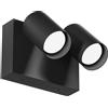 Gea luce GES2074- APPLIQUE FARETTO ORIENTABILE 2 LUCI A LED 3000-4000-6500K 1100-1250-1200LM 2X9W COLORE NERO