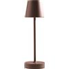 Gea luce GLS041- LAMPADA RICARICABILE A BATTERIA MARRONE A LED 3000K 300LM 3W CON BASE DI RICARICA DIMMERABILE