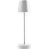 Gea luce GLS042- LAMPADA RICARICABILE A BATTERIA BIANCA A LED 3000K 300LM 3W DIMMERABILE CON BASE DI RICARICA