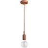 Gea luce GSO073- PENDENTE FLUTE CAVO IN STOFFA E ROSONE RAME 1 LUCE ATTACCO E27 D.4,2CM