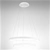 Gea luce KRIZIA S/2 SOSPENSIONE COLORE BIANCO A LED 3000K 6300LM 88W DIMMERABILE IN ALLUMINIO D.48-58CM 2 CERCHI