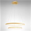 Gea luce KRIZIA S/2 SOSPENSIONE COLORE ORO A LED 3000K 6000LM 88W DIMMERABILE IN ALLUMINIO D.48-58CM 2 CERCHI