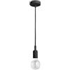 Gea luce GSO081- PENDENTE FLIP CAVO IN STOFFA E ROSONE NERO SATINATO 1 LUCE ATTACCO E27 D.4,6CX6,9M