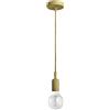 Gea luce GSO082- PENDENTE FLIP CAVO IN STOFFA E ROSONE OTTONE 1 LUCE ATTACCO E27 D.4,6CX6,9M