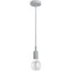 Gea luce GSO085- PENDENTE FLIP CAVO IN STOFFA E ROSONE GRIGIO CEMENTO 1 LUCE ATTACCO E27 D.4,6CX6,9M
