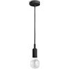 Gea luce GSO091- PENDENTE FLASH CAVO IN STOFFA E ROSONE NERO SATINATO 1 LUCE ATTACCO E27 D.4,6CX7,6M