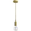 Gea luce GSO092- PENDENTE FLASH CAVO IN STOFFA E ROSONE OTTONE 1 LUCE ATTACCO E27 D.4,6CX7,6M