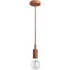 Gea luce GSO093- PENDENTE FLASH CAVO IN STOFFA E ROSONE RAME 1 LUCE ATTACCO E27 D.4,6CX7,6M