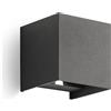 Gea luce GES861N- APPLIQUE GRIGIO ANTRACITE A LED 2 LUCI BIEMISSIONE 4000K 500LM 2X5W IP54