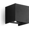 Gea luce GES863N- APPLIQUE NERO A LED 2 LUCI BIEMISSIONE 4000K 440LM 2X5W IP54