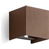 Gea luce GES864N- APPLIQUE RUGGINE A LED 2 LUCI BIEMISSIONE 4000K 500LM 2X5W IP54