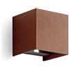 Gea luce GES867C- APPLIQUE MARRONE A LED 2 LUCI BIEMISSIONE 3000K 830LM 2X10W IP54 12X12CM