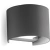Gea luce GES871C- APPLIQUE IN ALLUMINIO E VETRO COLORE ANTRACITE LED 3000K 475LM 2X5W BIEMISSIONE