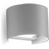 Gea luce GES872N- APPLIQUE IN ALLUMINIO E VETRO COLORE GRIGIO ALLUMINIO LED 4000K 550LM 2X5W BIEMISSIONE