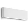Gea luce GES883N- APPLIQUE BIANCA A LED 4000K 1450LM 2X12W BIEMISSIONE IP54 ALLUMINIO E VETRO 28CM