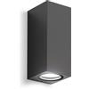 Gea luce GES914- APPLIQUE GRIGIO ANTRACITE 2 LUCI ATTACCO GU10 IP44 6,8X16CM QUADRATO