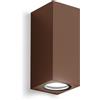 Gea luce GES915- APPLIQUE RUGGINE 2 LUCI ATTACCO GU10 IP44 6,8X16CM QUADRATO