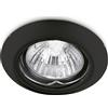 Gea luce GFA014- FARETTO DA INCASSO IN METALLO COLORE NERO 1 LUCE ATTACCO GU10 D.8,2CM