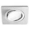 Gea luce GFA040- FARETTO QUADRATO IN ALLUMINIO ORIETABILE COLORE ALLUMINIO SPAZZOLATO 9,4CM ATTACCO GU10 DA INCASSO