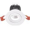 Gea luce GFA1040C- FARETTO DA INCASSO IN ALLUMINIO DIFFUSORE TRASPARENTE A LED 3000K 600LM 8W BIANCO D.8,5CM ORIENTABILE