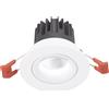 Gea luce GFA1041C- FARETTO DA INCASSO IN ALLUMINIO DIFFUSORE TRASPARENTE A LED 3000K 1467LM 16W BIANCO D.11CM ORIENTABILE
