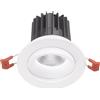 Gea luce GFA1042C- FARETTO DA INCASSO IN ALLUMINIO DIFFUSORE TRASPARENTE A LED 3000K 2100LM 25W BIANCO D.15,5CM ORIENTABILE