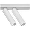 Gea luce GFA1474C- FARETTO SPOT ORIENTABILE 2 LUCI ATTACCO LED 3000K 1044LM 2X7W COLORE BIANCO SATINATO D.3,5CM BASE 21,5X4,5CM