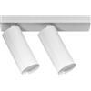 Gea luce GFA1476H- FARETTO SPOT ORIENTABILE 2 LUCI ATTACCO LED 2700K 2145LM 2X12W COLORE BIANCO SATINATO D.5,5CM BASE 26,5X5,5CM