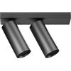 Gea luce GFA1477C- FARETTO SPOT ORIENTABILE 2 LUCI ATTACCO LED 3000K 2198LM 2X12W COLORE NERO SATINATO D.5,5CM BASE 26,5X5,5CM