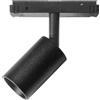 Gea luce MODENA SP/P - FARETTO PROIETTORE REGOLABILE NERO PER BINARI 48V INCASTRO MAGNETICO LED 3000K 502LM 8W