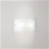 Gea luce LECCE A/P APPLIQUE IN VETRO BIANCO 1 LUCE ATTACCO E27 PARTICOLARI METALLO CROMO 27CM
