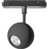 Gea luce NARDO SP - FARETTO PROIETTORE REGOLABILE NERO TONDO INCASTRO MAGNETICO PER BINARIO 48V 3000K 410LM 8,5W