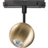 Gea luce NARDO SP - FARETTO PROIETTORE REGOLABILE ORO TONDO INCASTRO MAGNETICO PER BINARIO 48V 3000K 410LM 8,5W