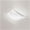 Gea luce NEREIDE P/M PLAFONIERA IN METALLO CROMO E VETRO DECORATO BIANCO 2 LUCI ATTACCO E27 45CM