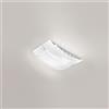 Gea luce NEREIDE P/P- PLAFONIERA IN METALLO CROMO E VETRO DECORATO BIANCO 2 LUCI ATTACCO E27 35CM