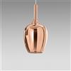 Gea luce OFELIA S/10 - VETRO RAME SPECCHIATO E PORTALAMPADA BIANCO 1 LUCE ATTACCO E27 CAVO TRASPARENTE SENZA BASE DI ATTACCO D.20CM