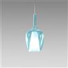 Gea luce OFELIA S/10 - VETRO BLU-TRASPARENTE E PORTALAMPADA BIANCO 1 LUCE ATTACCO E27 CAVO TRASPARENTE SENZA BASE DI ATTACCO D.20CM