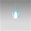 Gea luce OFELIA S/10 MINI - VETRO BLU-TRASPARENTE E PORTALAMPADA BIANCO ATTACCO G9 CAVO TRASPARENTE SENZA BASE DI ATTACCO D.14CM