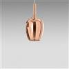 Gea luce OFELIA S/10 MINI - VETRO RAME SPECCHIATO E PORTALAMPADA BIANCO ATTACCO G9 CAVO TRASPARENTE SENZA BASE DI ATTACCO D.14CM