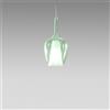 Gea luce OFELIA S/10 MINI - VETRO VERDE-TRASPARENTE E PORTALAMPADA BIANCO ATTACCO G9 CAVO TRASPARENTE SENZA BASE DI ATTACCO D.14CM