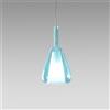 Gea luce OFELIA S/11 - VETRO BLU-TRASPARENTE E PORTALAMPADA BIANCO 1 LUCE ATTACCO E27 CAVO TRASPARENTE SENZA BASE DI ATTACCO D.20CM H.38,2CM