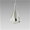 Gea luce OFELIA S/11 - VETRO CROMO SPECCHIATO E PORTALAMPADA BIANCO 1 LUCE ATTACCO E27 CAVO TRASPARENTE SENZA BASE DI ATTACCO D.20CM H.38,2CM