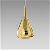 Gea luce OFELIA S/11 - VETRO ORO SPECCHIATO E PORTALAMPADA BIANCO 1 LUCE ATTACCO E27 CAVO TRASPARENTE SENZA BASE DI ATTACCO D.20CM H.38,2CM