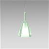 Gea luce OFELIA S/11 - VETRO VERDE-TRASPARENTE E PORTALAMPADA BIANCO 1 LUCE ATTACCO E27 CAVO TRASPARENTE SENZA BASE DI ATTACCO D.20CM H.38,2CM